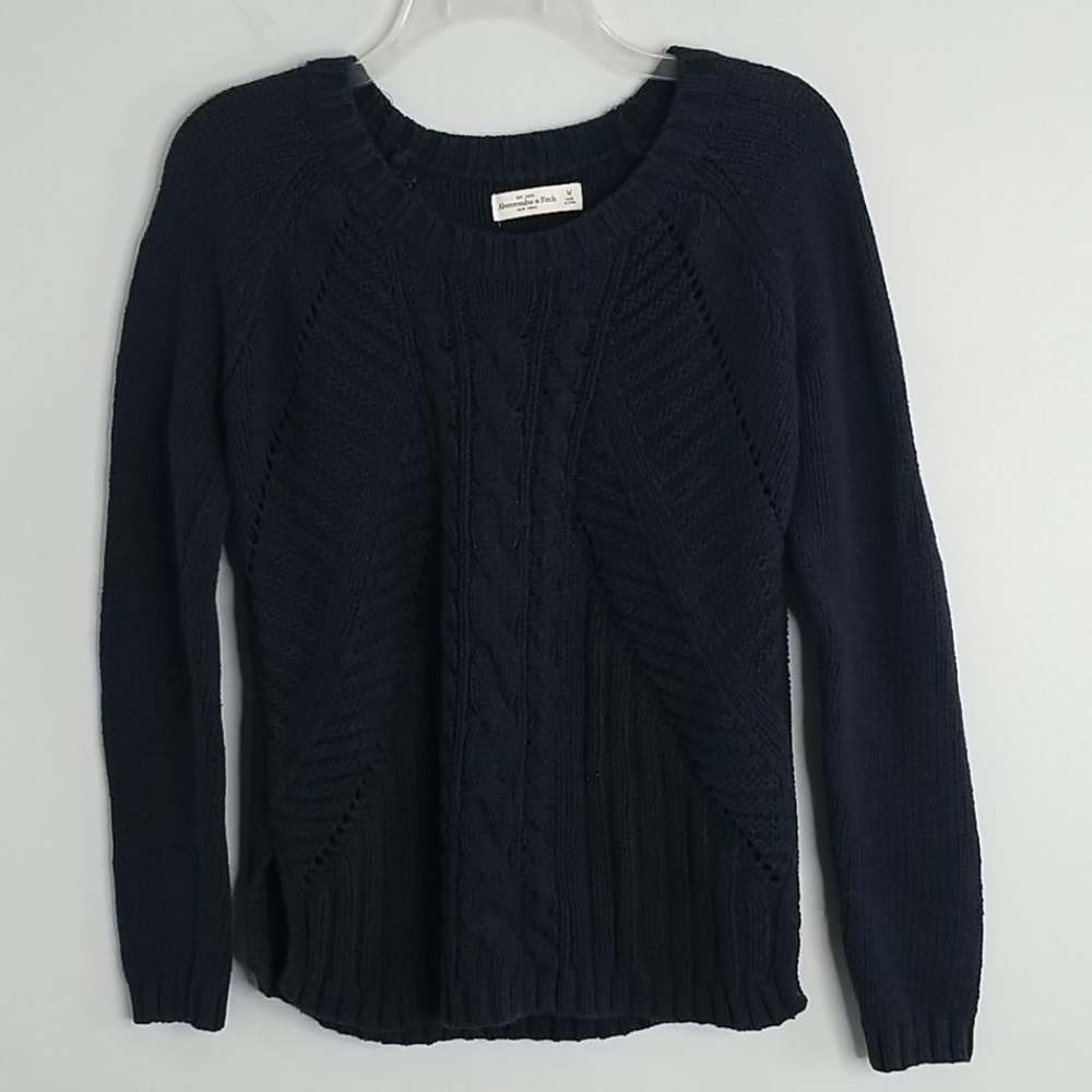 Abercrombie & Fitch Navy Blue Crew Neck Sweater